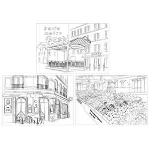 楽天市場 大人の塗り絵ポストカードブックフランス パリのプチ散歩1 ココロ商店