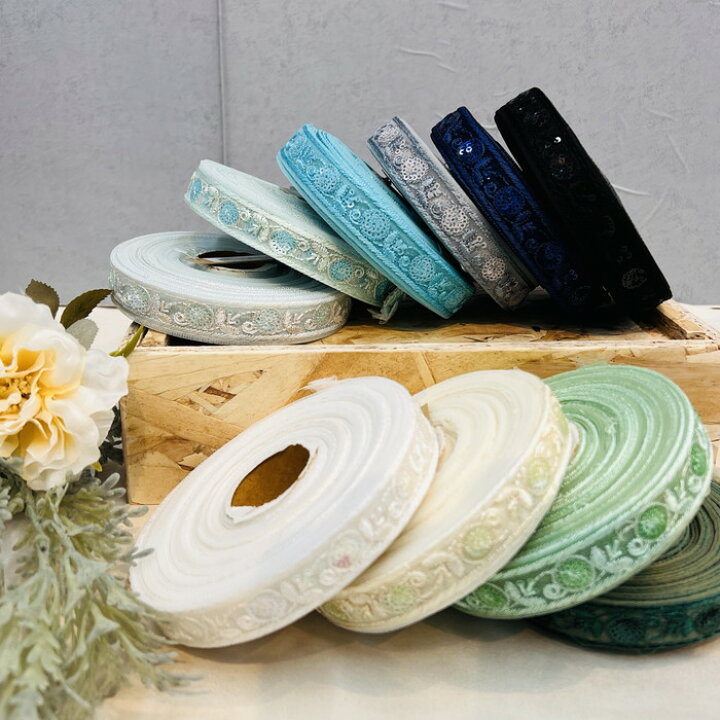 楽天市場】【50cm単位】 刺繍リボン インド刺繍リボン リボン 幅約2cm 