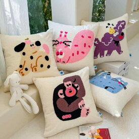 抱き枕 クッションカバー かわいい カードーン ウサギ 刺繍 ベルベット素材 ソファ用 リビング オフィス インテリア 装飾 柔らかい 座り心地 良い