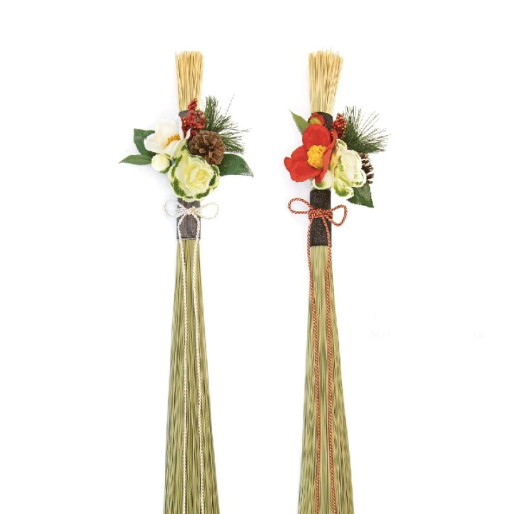 楽天市場】しめ縄 イ草香る鶴飾り 椿 赤 白 数量限定 松葉畳店