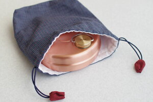 会津木綿 AIZ 湯たんぽ 袋 小 ほそ縞 杜の花 福島県福島市 湯婆婆 湯タンポ入れ 綿製 湯たんぽカバー かわいい 巾着 きんちゃく 日本製 気持ちいい手触り ネル 冬の贈り物 プレゼント 贈答用