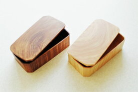 媛ひのき 弁当箱 「年輪」 M - 角なし LINK WOOD DESIGN くりぬき お弁当箱 木製 木 ウッド ランチボックス 和 長方形 お弁当箱 おすすめ 女子 大人 1段 可愛い かわいい おしゃれ モダン 高級 小さめ 無垢 女性 レディース オシャレ 桧 檜 和風 プレゼント ギフト