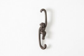 博鳳堂 猿フック 中 サル手 物掛け 鉄 南部鉄器 馬場忠寛 炭谷三郎商店【プレゼントに好適】モダン 可愛い インテリア デスク 雑貨 日用品 バナナ掛け レールフック オブジェ 伝統工芸品 アイアンフック 猿グッズ