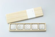 博鳳堂 お箸置き - 吉祥紋様 五客セット 桐箱入り 3.3cm 錫 青海波 麻の葉 七宝 亀甲 紗綾形 炭谷三郎商…
