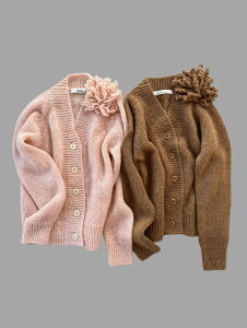 yBilitis dix-sept ansz@Mohair Cardigan reBXfB[b^ wA J[fBK jbg Pink Brown 2914-645