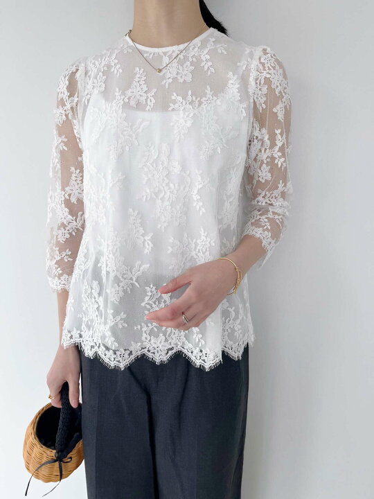 楽天市場】【Bilitis dix-sept ans】 Leaver Lace Blouse ビリティス  