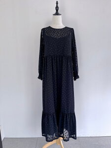 �yBilitis dix-sept ans�z Dot Tiered Dress �r���e�B�X�f�B�Z�b�^�� �h�b�g�e�B�A�[�h�h���X �����s�[�X �V�A�[ ���� �I�P�[�W���� �C���i�[�y�`�R�[�g�t�� Black 2913-621A KOKO