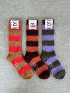 �yMARCOMONDE�z Mohair Border Socks 24 �}���R�����h ���w�A �{�[�_�[ �\�b�N�X �C�� �g�� �E�[�� ���f�B�[�X �V���[�g�� Terracotta Light Brown Khaki 84N3/1MO3-24C KOKO