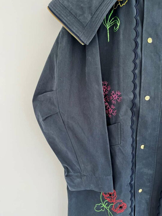 楽天市場】【MUVEIL】 フラワー刺繍コート MA224FC001 ミュベール Navy 