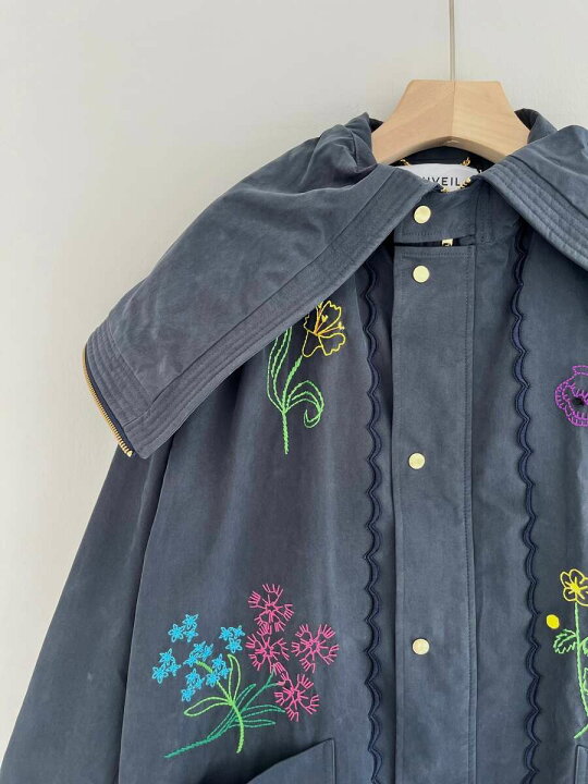 楽天市場】【MUVEIL】 フラワー刺繍コート MA224FC001 ミュベール Navy  