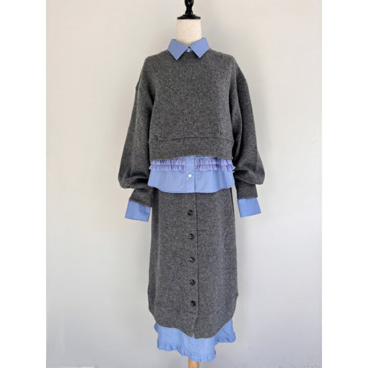 楽天市場】【MUVEIL】 バックフリルニットワンピース MA233FA006 