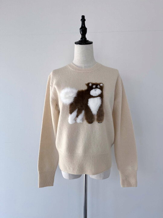 ミュベール muveil ニット セーター 長袖 犬 ドッグ プルオーバー 新品  