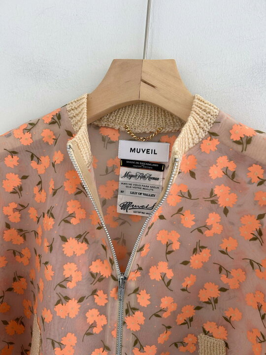 楽天市場】【MUVEIL】 フラワーフロッキープリントジップジャケット 