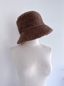 【MUVEIL】 リバーシブルハット ミュベール 帽子 ボア スカーフ 暖か バケットハット Brown MA223EAC005 KOKO