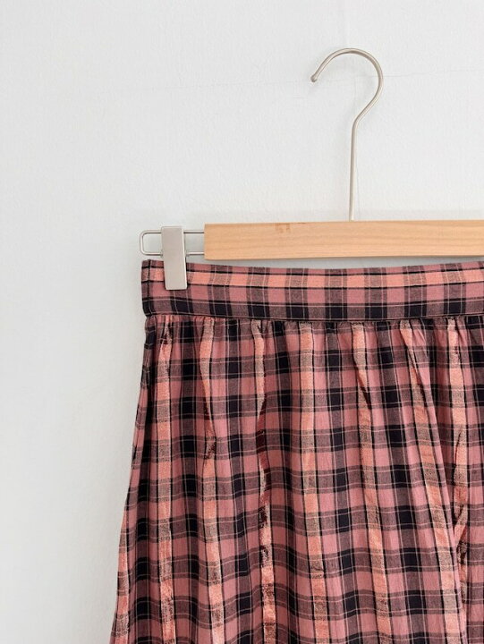楽天市場】【Sara Mallika】 Cotton Check Shirring Skirt サラマリカ 