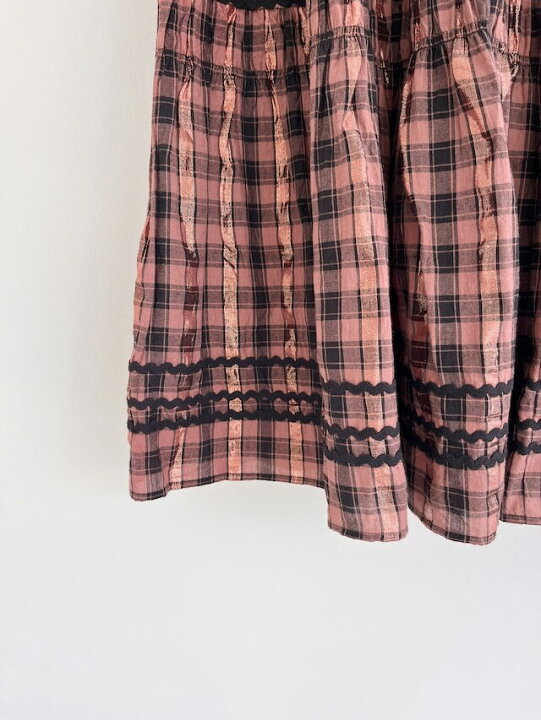 楽天市場】【Sara Mallika】 Cotton Check Shirring Skirt サラマリカ 