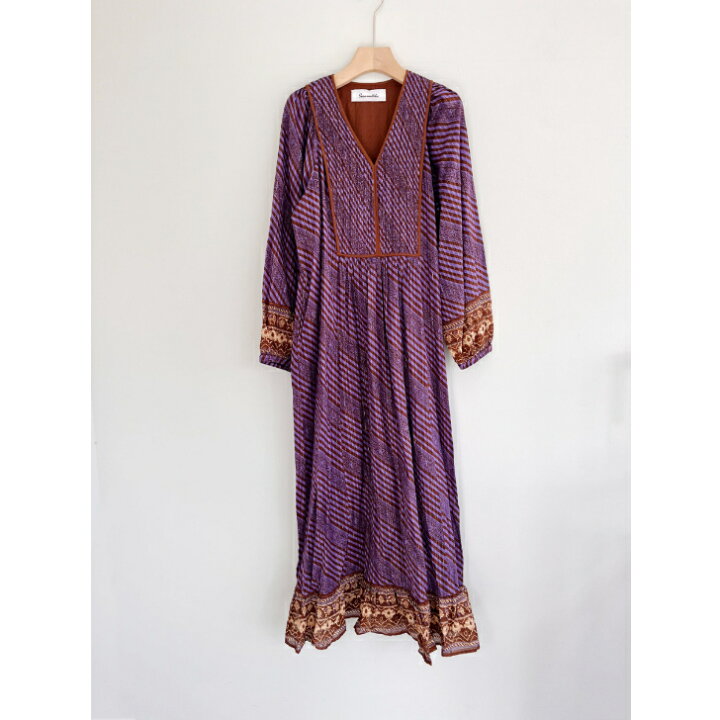 楽天市場】【Sara Mallika】 Cotton Stripe Ethnic Print Tassel Dress  