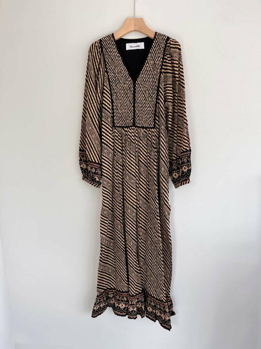 楽天市場】【Sara Mallika】 Cotton Stripe Ethnic Print Tassel Dress 