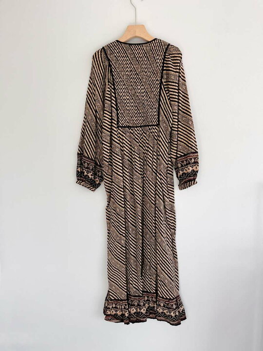 楽天市場】【Sara Mallika】 Cotton Stripe Ethnic Print Tassel Dress 