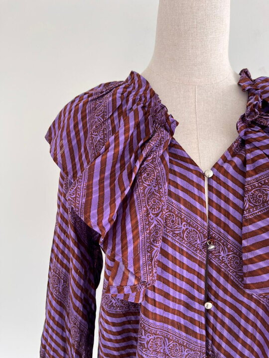 楽天市場】【Sara Mallika】 Cotton Stripe Ethnic Print Tops 
