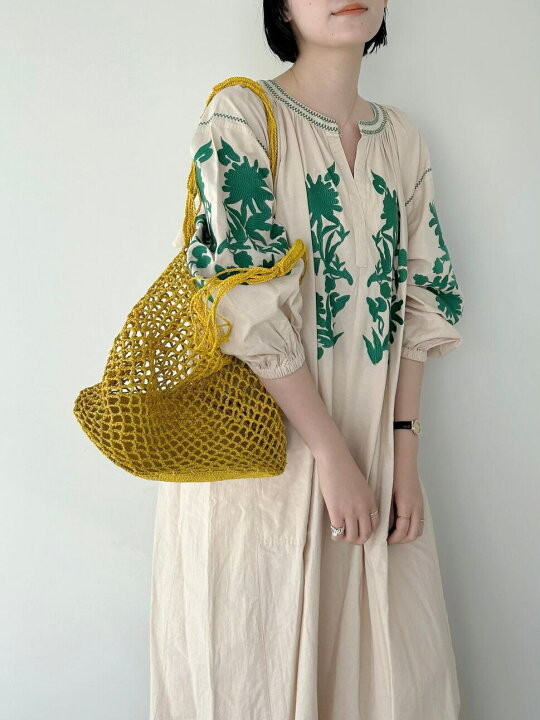 楽天市場】【Sara Mallika】 Cotton Linen Big Flower Emb Dress  