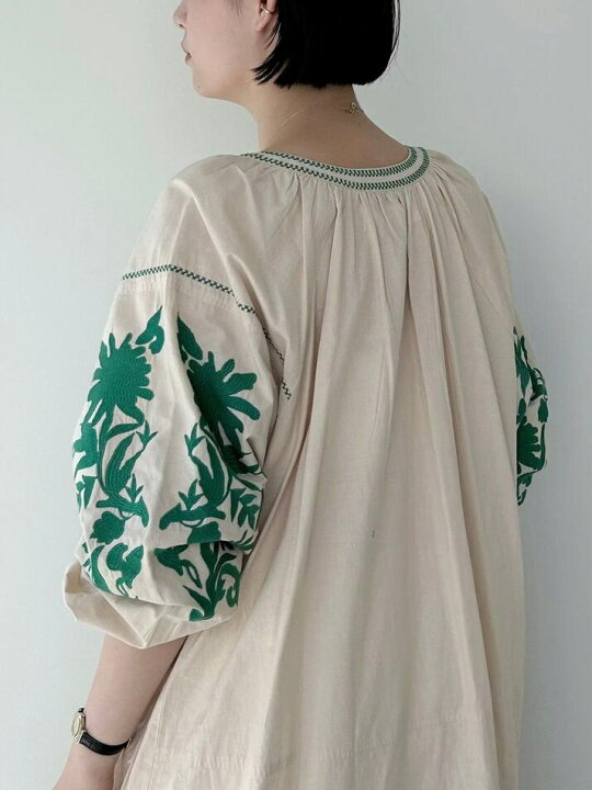楽天市場】【Sara Mallika】 Cotton Linen Big Flower Emb Dress 