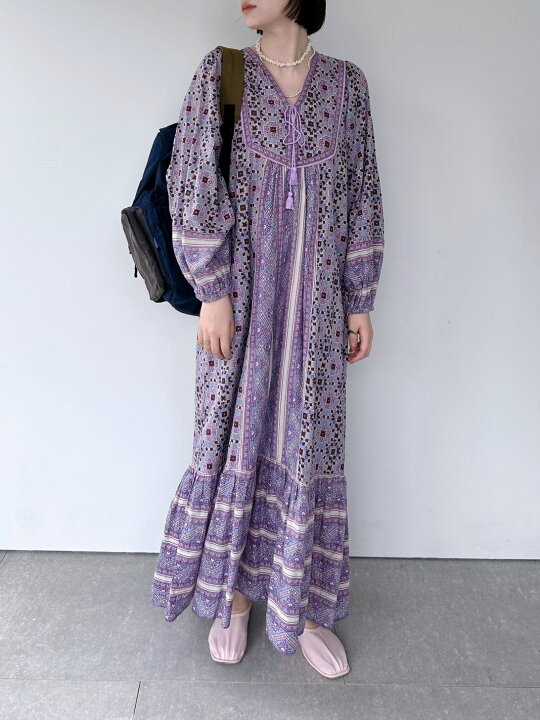 楽天市場】【Sara Mallika】 Kareena Square Print Tassel Dress  