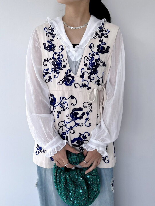 楽天市場】【Sara Mallika】 Zeenat Wool Emb Gilet サラマリカ 刺繍 