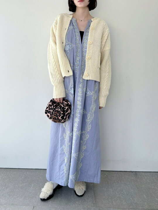 楽天市場】【Sara Mallika】 C.Linen Diamond Aari Emb Dress  