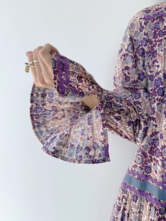 楽天市場】【Sara Mallika】 Cotton Jacquard Flower Print Frill 