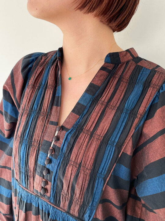 楽天市場】【Sara mallika】 CTN MULTI BORDER SHIRRING DRESS  