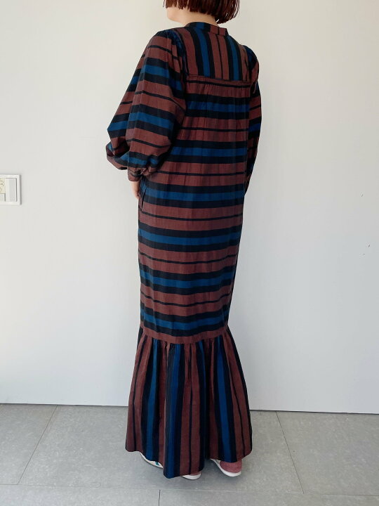 楽天市場】【Sara mallika】 CTN MULTI BORDER SHIRRING DRESS  