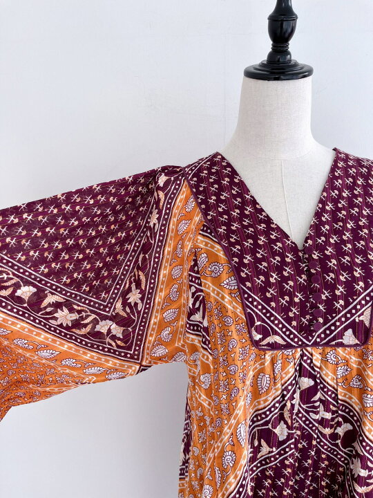 楽天市場】【Sara mallika】 Cotton Block Pattern Dress サラマリカ 