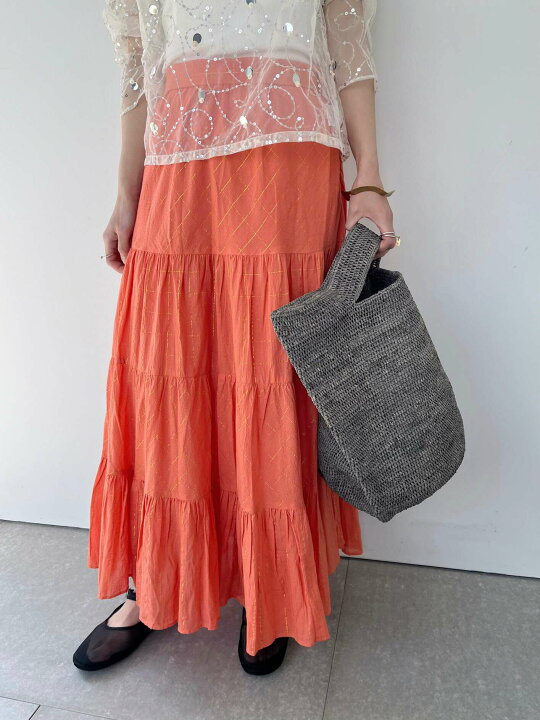 楽天市場】【Sara Mallika】 Cotton Lurex Check Skirt サラマリカ  