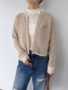 �yCOOHEM�z W FACE POMPON KNIT CARDIGAN �R�[�w�� �_�u���t�F�C�X �|���|�� �j�b�g �J�[�f�B�K�� �H�D�� ������ �J���t�� ���{�� �ĕy Beige Black 11-262-006 KOKO