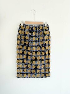 �yCOOHEM�z MOLE CHECK TWEED SKIRT �R�[�w�� ���[�� �`�F�b�N �c�C�[�h �X�J�[�g �p�b�`�|�P�b�g �o�b�N�X���b�g �Z�b�g�A�b�v �j�b�g�t�����W Mustard ���g�� 11-224-016 KOKO