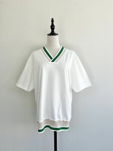 �yCOOHEM�z RIB KNIT COMBI T-SHIRT �R�[�w�� ���u�j�b�g �R���r T�V���c ���� V�l�b�N�X�|�[�e�B�[ �J���[�u���b�L���O ���C�� �R�b�g�� �ĕy ���{�� White 13-232-022 KOKO