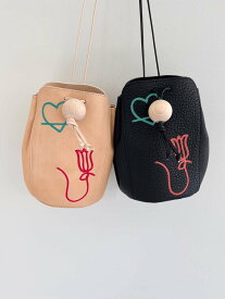 【DECO depuis 1985】 SYMBOL MOTIF BAG デコ デ ピュイ 1985 レザーバッグ 刺繍 ヌメ革 ショルダーバッグ レディース