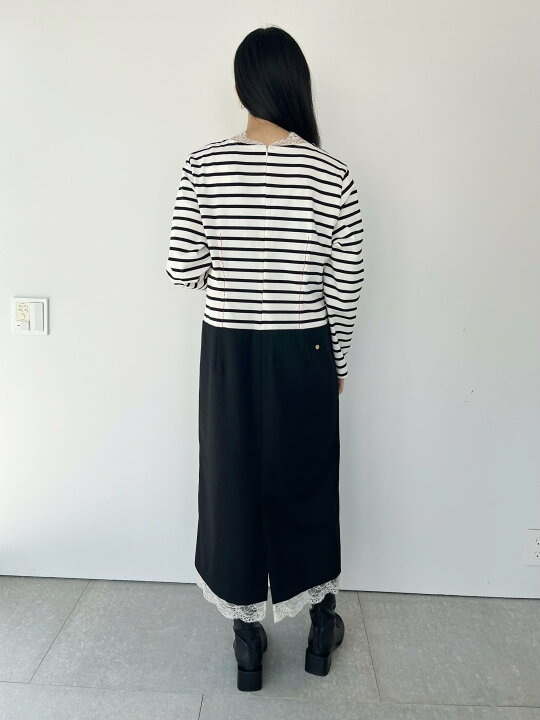 楽天市場】【MUVEIL】 ボーダー刺繍OP ミュベール MA233FA003 White  