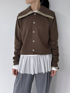 �ymint designs�z DUMBO COLLAR CARDIGAN �~���g�f�U�C���Y �_���{�J���[ �J�[�f�B�K�� �H�D�� �A�E�^�[ 2WAY Khaki Charcoal 472RB1TC04 KOKO