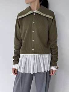 �ymint designs�z DUMBO COLLAR CARDIGAN �~���g�f�U�C���Y �_���{�J���[ �J�[�f�B�K�� �H�D�� �A�E�^�[ 2WAY Khaki Charcoal 472RB1TC04 KOKO