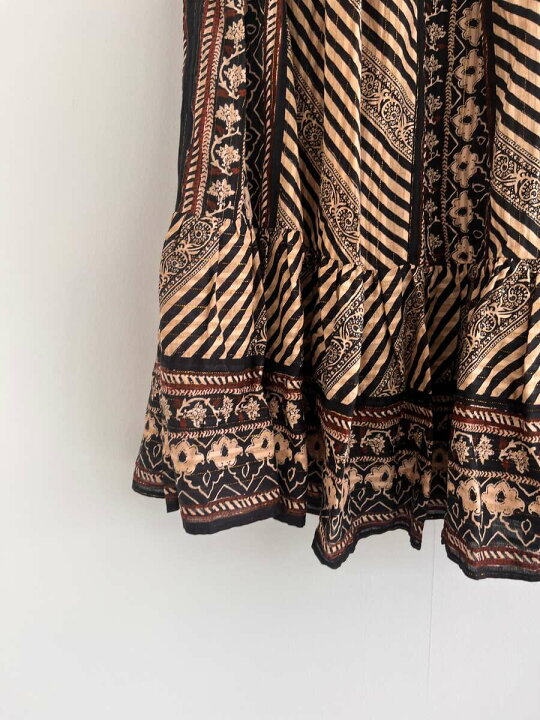 楽天市場】【Sara Mallika】 Cotton Stripe Ethnic Print Skirt  