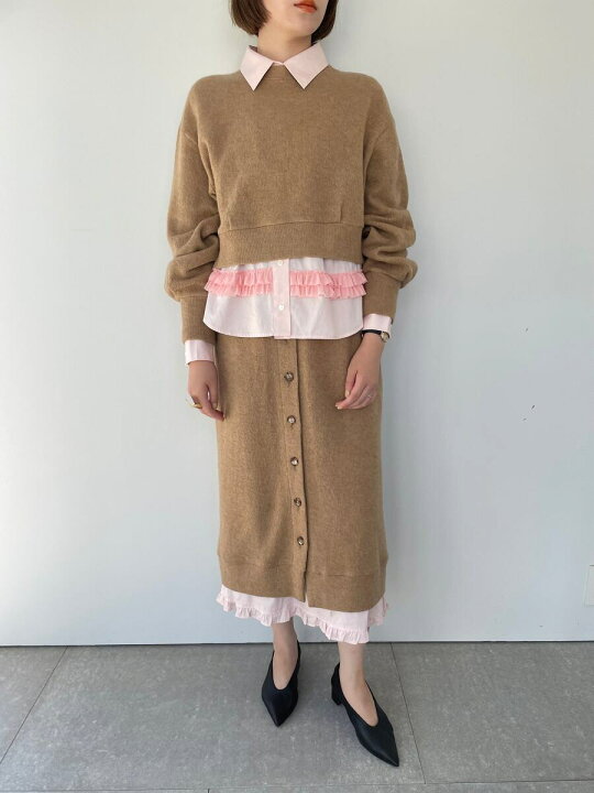 楽天市場】【MUVEIL】 バックフリルニットワンピース MA233FA006  