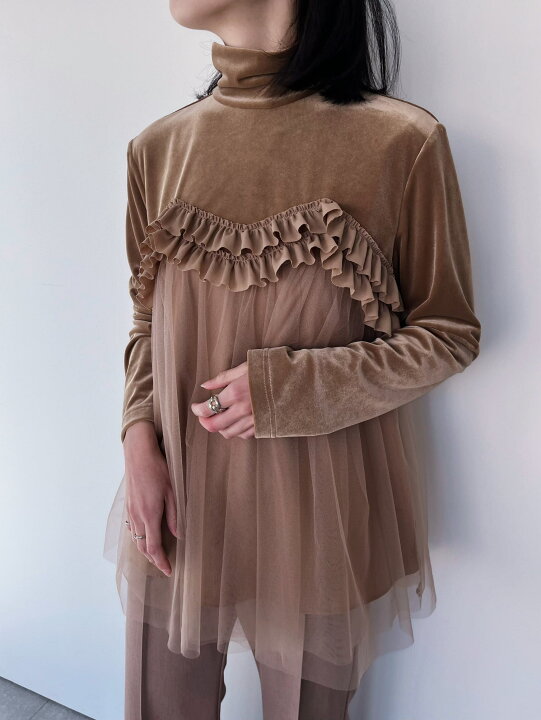 楽天市場】【MUVEIL】 ベロアチュールブラウス MA233FB001 ミュベール  