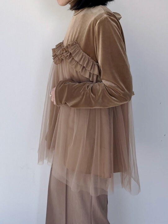 楽天市場】【MUVEIL】 ベロアチュールブラウス MA233FB001 ミュベール  