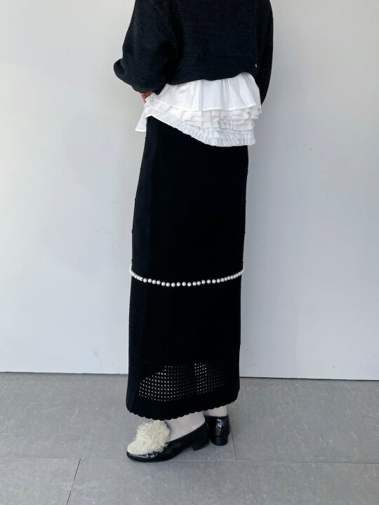 楽天市場】【MUVEIL】 パールニットスカート MA233KS001 ミュベール  