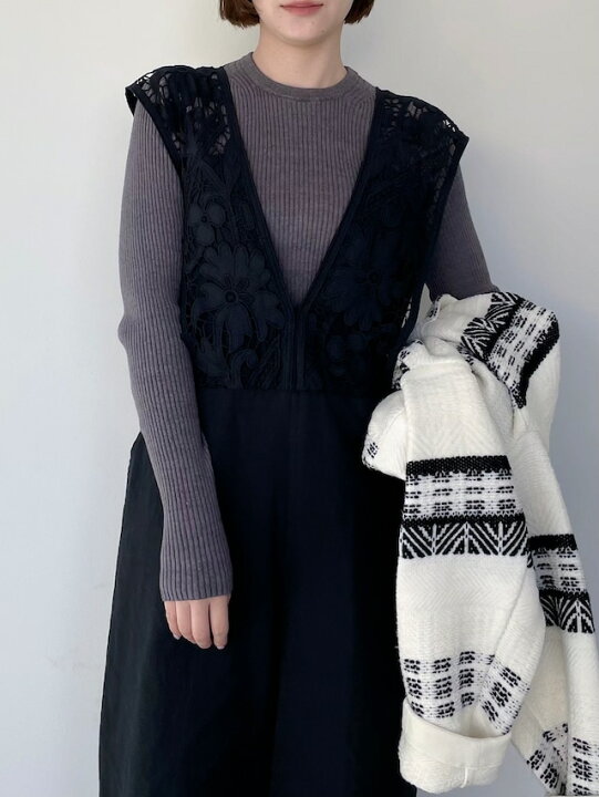 楽天市場】【MUVEIL】 レースサロペット ミュベール White Black 