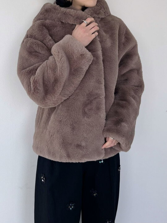 楽天市場】【JAKKE】 FAUX FAR COAT WITH HOOD ジャッキー ファー  