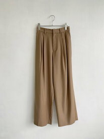 【PASTEL d'Occitanie】 SLITWIDE PANTS パステルドクシタニ スリットワイドパンツ スラックス センタープレス オフィスカジュアル 仕事 ウール 刺繍 Beige Matin Blue フランス PA2002-W022 KOKO