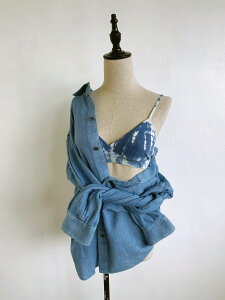 �yPASTEL d'Occitanie�z Cotton Jersey Bra Top bleach �p�X�e���h�N�V�^�j �R�b�g�� �W���[�W�[ �u���g�b�v �u���[�` �C���i�[ ���f�B�[�X ���� �i�蕿�_���[�W���H �R�b�g�� �t�����X �V�R���� Matin Blue Nu